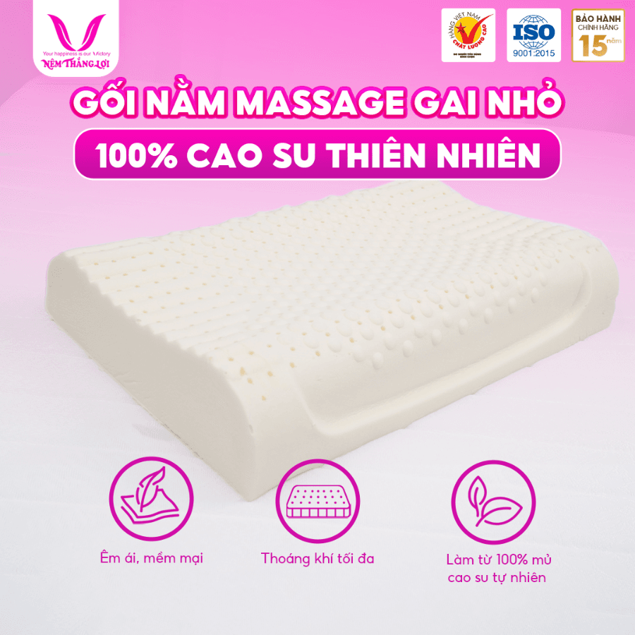 GỐI NẰM GAI NHỎ MASAGE CAO SU THIÊN NHIÊN THẮNG LỢI - Ảnh 2