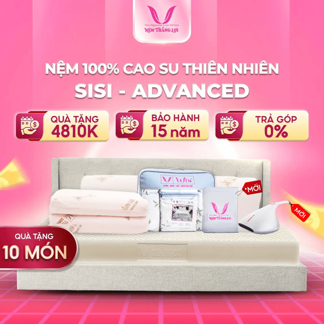 NỆM 100% CAO SU THIÊN NHIÊN THẮNG LỢI SISI – ADVANCED