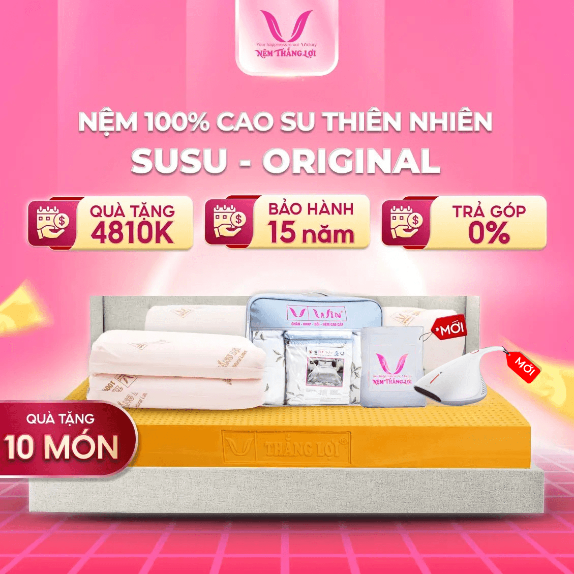 NỆM 100% CAO SU THIÊN NHIÊN THẮNG LỢI SUSU – ORIGINAL
