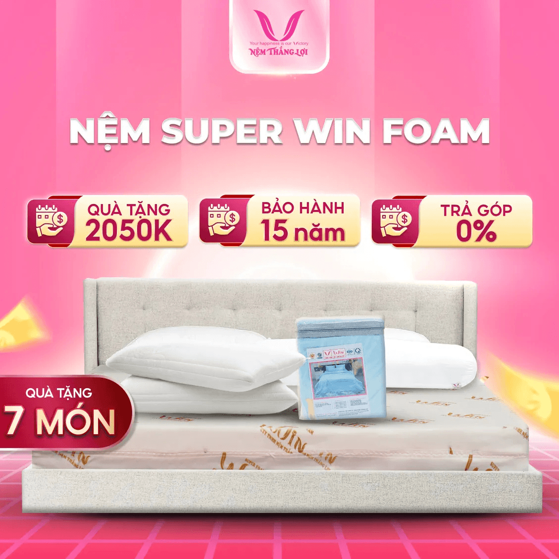 NỆM CAO SU SUPER WIN FOAM THẮNG LỢI